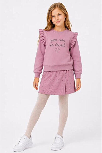 My Hanne You Are so Loved Embroidered Shorts Skirt Girls' Set 32463
