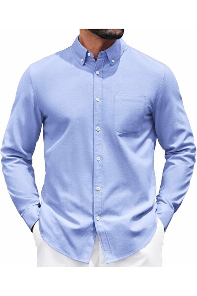 GENERAL Casual Shirt Long Sleeve Button down Shirts for Men Oxford Fabric Dre...