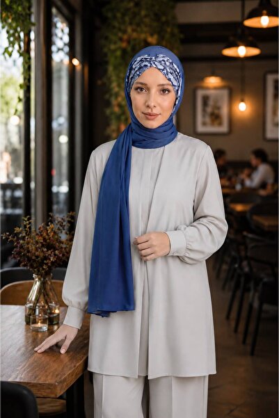 Differenza Crocodile Knot Combed Cotton Shawl - Indigo