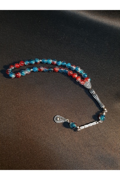 MRYart Red, Blue and Translucent Color Mix 33-Piece Prayer Beads