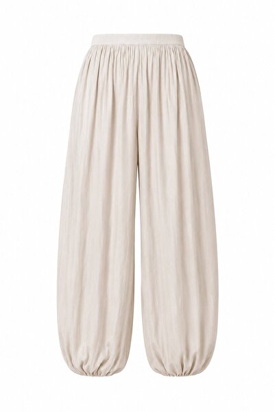 Laluvia Beige Satin Textured Shalwar Trousers - 261051
