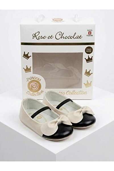 TinyCare Rose Et Chocolat Girls' Ballerina Shoes with Elastic Bow and Light S...