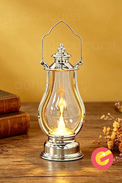 GüncelÇarşı Retro Alev Efektli LED Lamba Pilli Gaz Lambası Modeli Kandil Atmo...