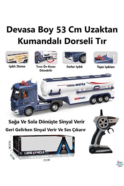 Brother Toys Dev Boy 53 Cm Dorseli Tır Tanker Uzaktan Kumandalı Oyuncak Kamyon