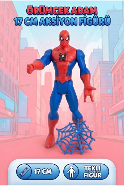 Tıfıl Toys 17 CM Işıklı Örümcek Adam Figürü ve Ağ Aksesuarı Eğitici ve Eğlenc...
