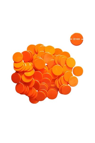 Game Master Set 100 jetoane pentru jocuri, diametru 22 mm, culoare portocalie