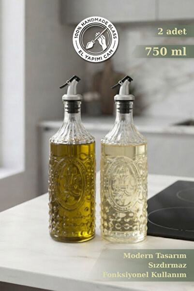 Glamis Selen Concept Zambak Model Large Size Handmade Glass Oil Pot and Vineg...