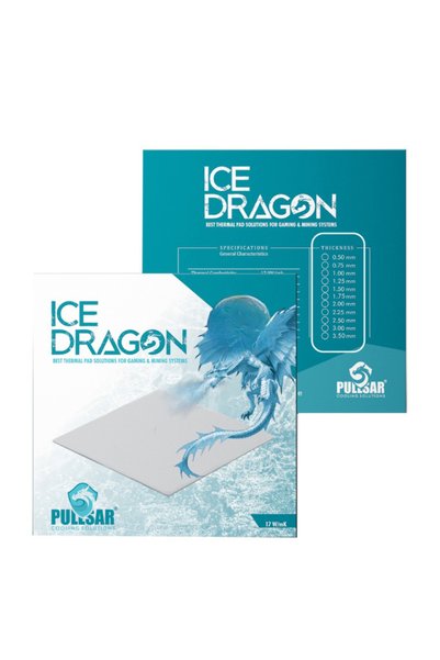 pullsar cooling solutions Pullsar Ice Dragon® Thermal/Termal Pad - 100x50 mm | 1,75 mm Kalınlık | 17.0 W/m-K İletkenlik ile Maksimum Soğutma Gücü!