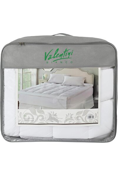 Valentini غطاء مرتبة فالنتي، 200 × 200 + 8 سم، أبيض