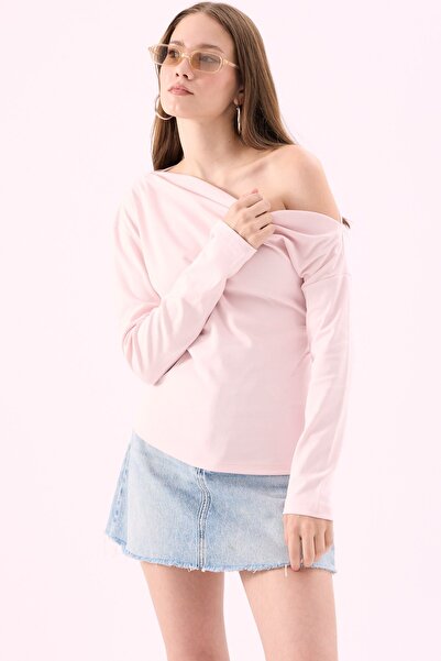 CrepTekstil Crep Women's 100% Cotton Interlock Asymmetrical Boat Neck One Sho...