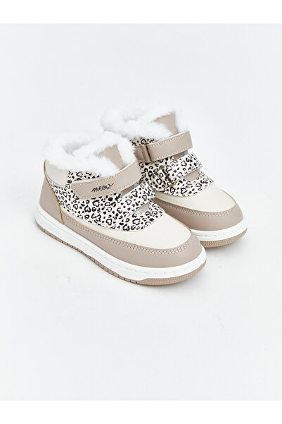 LC Waikiki Adidași de fete cu imprimeu leopard și căptușeală din blană