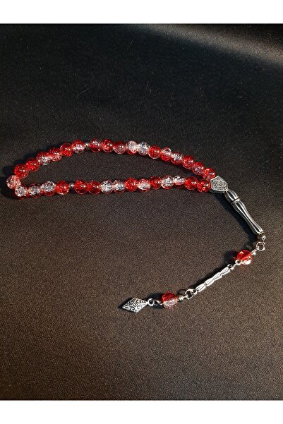 MRYart Red and Translucent Colored Glass 33-Piece Prayer Beads