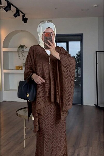 AXXAN Women's 3-Piece Stylish Hijab Set, Includes a Lined Skirt Poncho and In...
