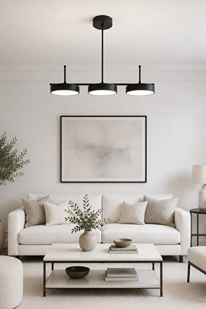 Fer Avize Çello Led Modern Tasarım 3 Renk Işık Seçenekli Enerji Tasarruflu 3'lü Led Avize Mutfak Salon Çocuk Odası Giyinme Odası