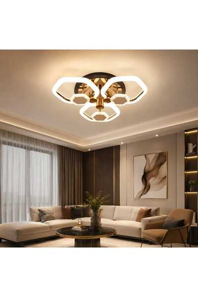 RFAN Πολυέλαιος LED RFAN, Μοντέλο 1008/3+3, Με Τηλεχειριστήριο, 3 Τύποι Φωτισ...