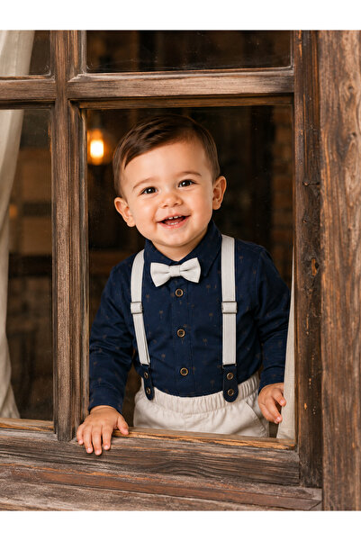 tinytrends Baby Boy Bodysuit Shirt with Bow Tie Salopet Suit