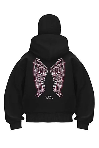 LAND MODA Masked Hooded Sweatshirt Hoodie