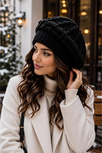 Wearflawless Kadın Triko Ressam Bere, Kışlık Örgü Yumuşak Sıcak Şık Bere, Günlük Fransız Beresi