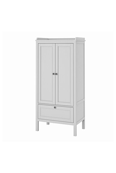 IKEA Modern Gri Bebek Çocuk Gardırop 80x50x171 cm İskandinav Tarzı Sağlam Ahş...