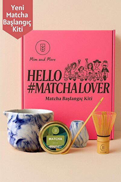 Mim and More Matcha Starter Pack Mavi - Chawan, Bambu Whisk, Chasen, Chasaku,...