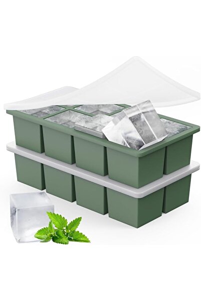 GENERAL 2 Pieces Large Ice Cube Trays, 2 Inch Large Silicone Ice Cube Trays -...