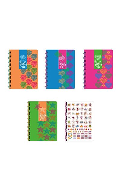 KESKİN COLOR كيسكين 16,5*22,5 80 Yp.Çiz.Karton Kp.Spr.Defter-Neon