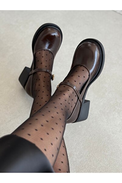 selin shoes Mocasini de dama Nora cu toc scurt si detaliu la glezna, cu acces...