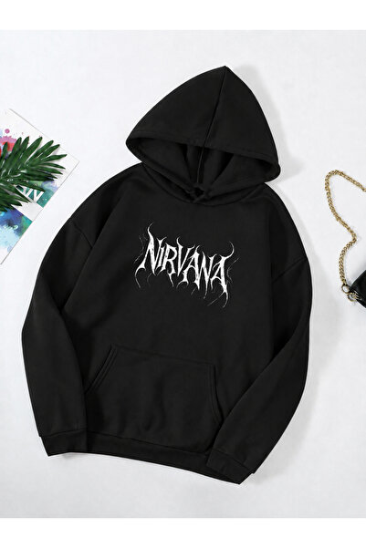 DEEPSENCE Ženska crna majica sa kapuljačom Nirvana