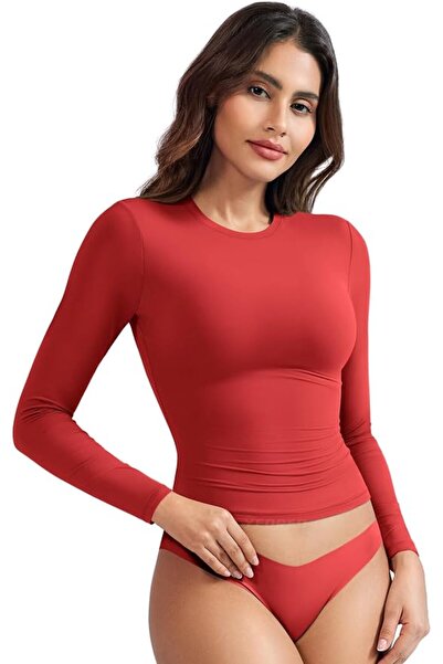 GENERAL Ize Long Sleeve Shirts for Women, Y2K Double Lined Blouses, Basic Sli...