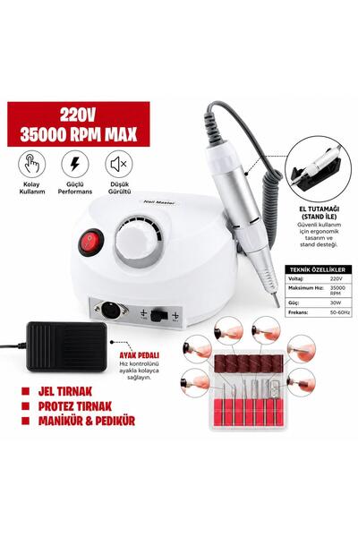 ATLT ATLANTİS ELEKTİRİKLİ TÖRPÜ MAKİNESİ PROFESYONEL MANİKÜR PROTEZ TIRNAK TÖ...