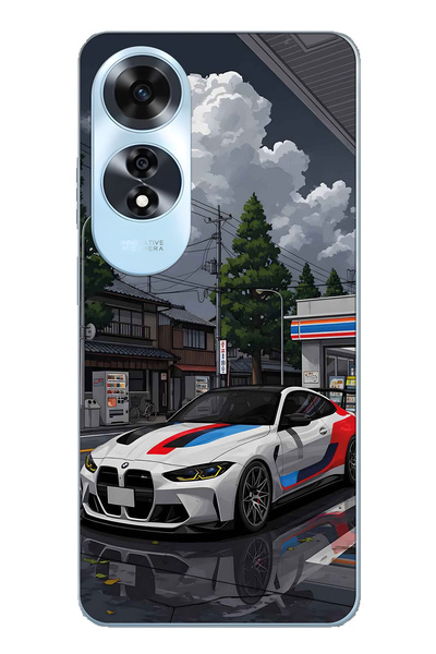FLAMENKO حافظة هاتف شفافة متوافقة مع نمط BMW لهاتف Oppo A60