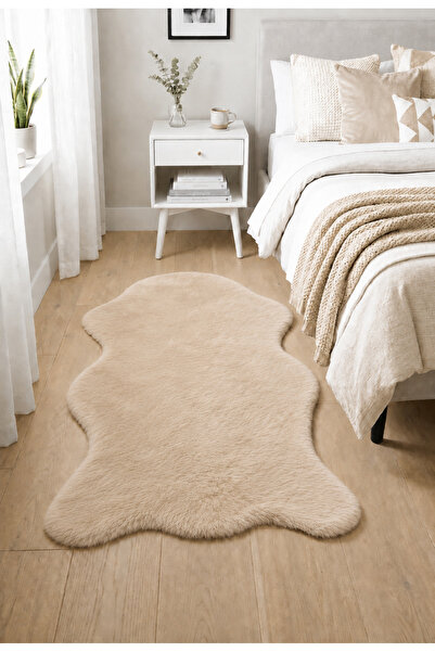 SANRUGS Home & Living Tavşan Tüyü, Post Halı, Peluş Post, Yıkanabilir ve Kaym...
