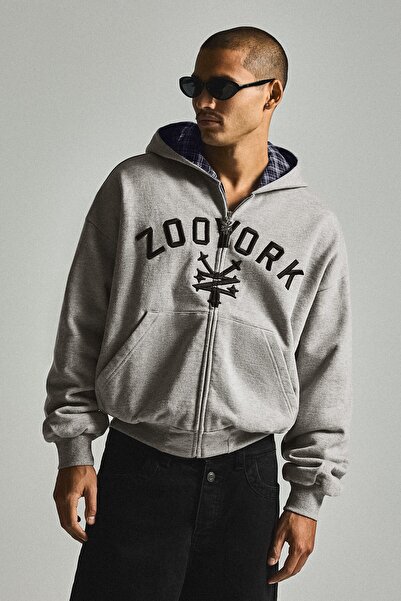 Bershka ZOO YORK çift taraflı fermuarlı sweatshirt