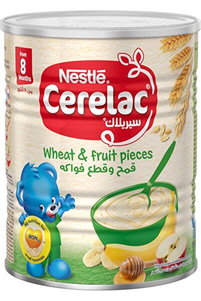 Cerelac Nestle Wheat and Fruit Pieces Baby Cereal Food, from 8 months, Tin 400g