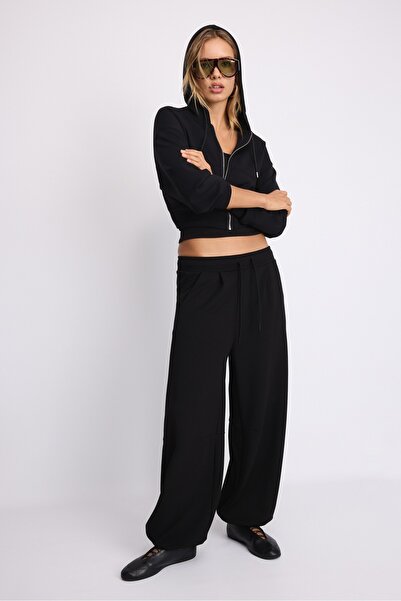Stradivarius Yumuşak dokulu stoperli barrel jogger