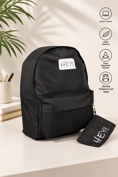 LUNABLU Unisex black backpack
