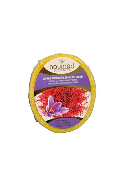 NAUMED Sponge Soap with Saffron, for Cleansing and Exfoliation of the Skin