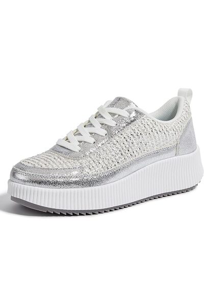 lucky step Lucky Step Women's Thick Sole Sneakers with Rhinestone Fashionable...