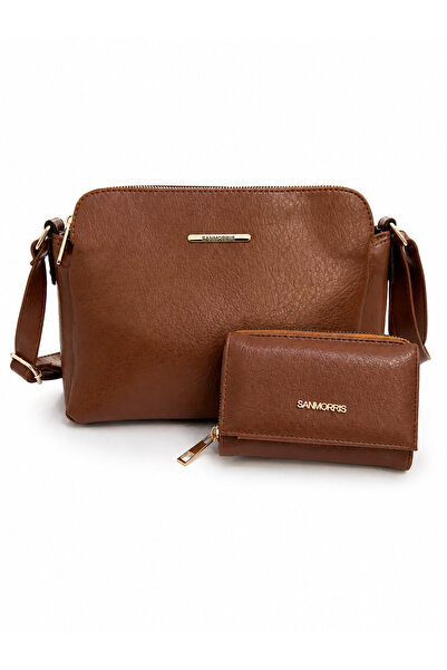 Sanmorris Women's Faux Leather Crossbody Shoulder Bag & Wallet Set