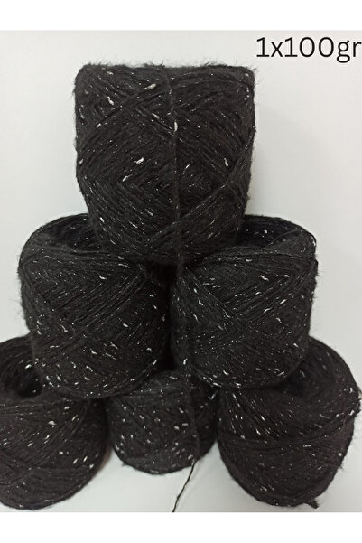 İPEK YÜN İPLİK DÜNYASI Fir de tricotat Angora (Negru, Argintiu cu sclipiri) 1...