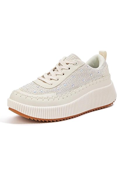 lucky step Lucky Step Women's Thick Sole Sneakers with Rhinestone Fashionable...