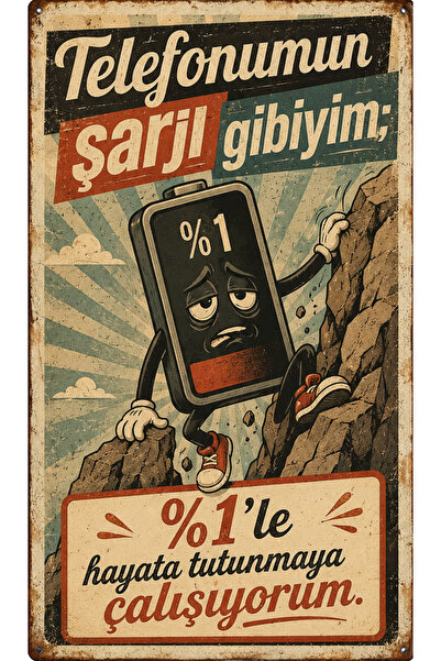 Lucena Punjenje telefona 1% Šaljivi retro metalni zidni znak Dekorativna vint...