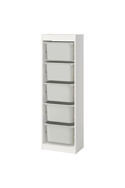 IKEA Modern Beyaz Oyuncak Saklama Ünitesi 46x30x145 cm Çocuk Odası İskandinav...