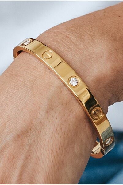 NBS Beautiful Naturel Stones Women's Gold Color Alloy Stone Bracelet