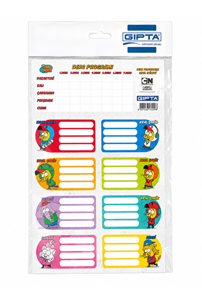 KESKİN COLOR Etichetă școlară Kral Şakir cu program de cursuri, 3 pagini, 24 ...