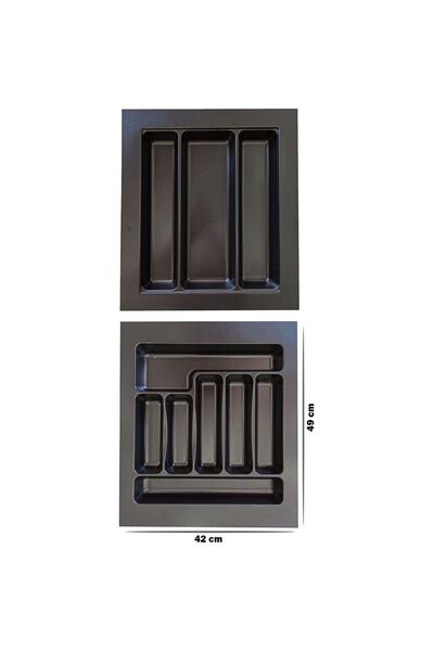 Bürke Siyah 42x49 cm Çekmece İçi Siyah Kaşıklık Ve Kepçelik Organizer ( 35*40...