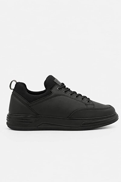 Beınsteps Men's Black Sneaker Shoes Daily Lace-Up Thick Soled Comfortable Cas...