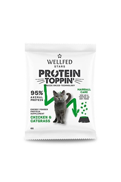 Wellfed Supliment proteic pentru pisici Wellfed, cu pui si iarba pisicii, 12 ...