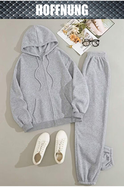 HOFFNUNG UNISEX Casual σετ φόρμας για εξωτερικούς χώρους με ολόσωμο φερμουάρ
