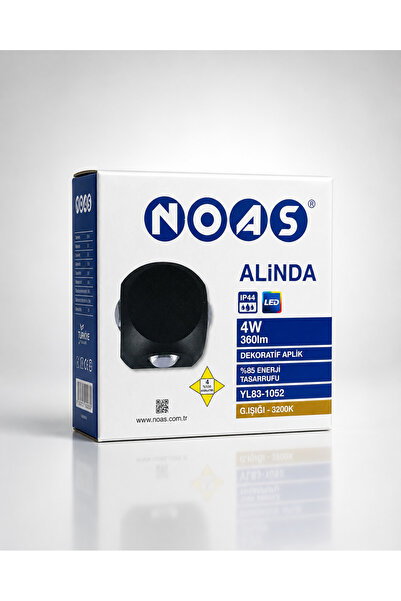 Alinda YL83-1052 4W 360 Lümen 3200K IP44 Siyah Dekoratif LED Duvar Aplik